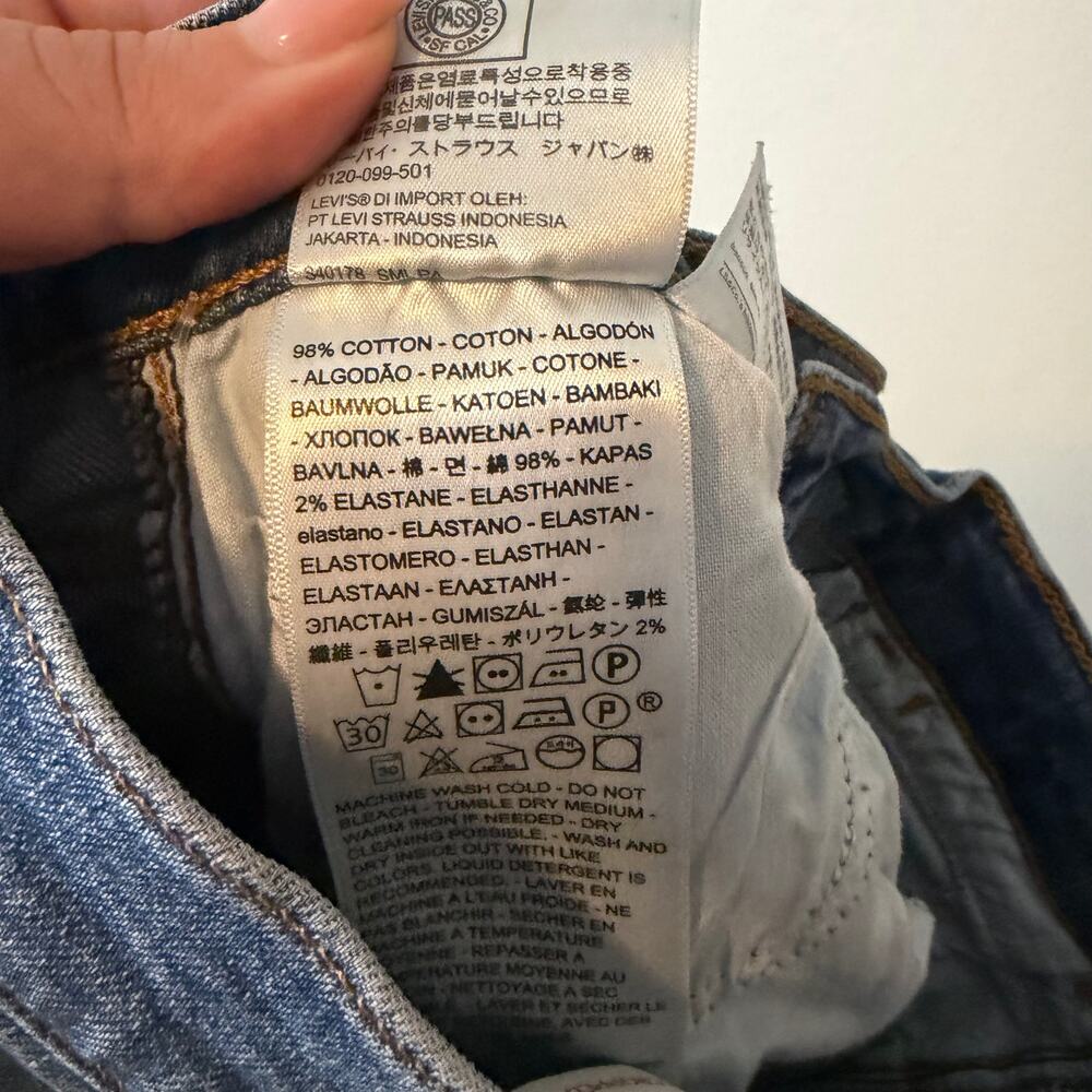 Levi's Mile High Cropped Wide Leg Jeans Button Fly Women's Size 24 - Picture 7 of 7